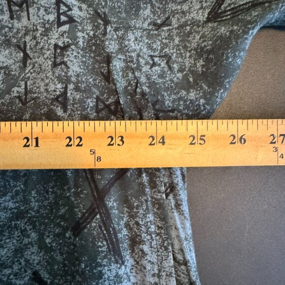 Women's Green & Black Tie-Dyed Lagenlook Maxi Dress, Button-Front, Boho Dress - Picture 8 of 8